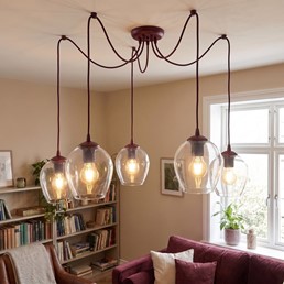 Lampa Wisząca LEVEL 5 Burgundowy/Transparentny