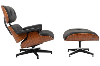 Fotel z Podnóżkiem LOUNGE HM PREMIUM Czarny/Różany