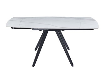 Stół Rozkładany ST31-FX (120-180)x80 Biały Marmur/Czarny