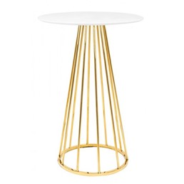Stolik Barowy GLAM fi60 Biały/Złoty