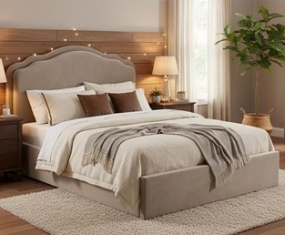 Łóżko FLORENCJA Velvet 160x200cm Ciemny Beżowy