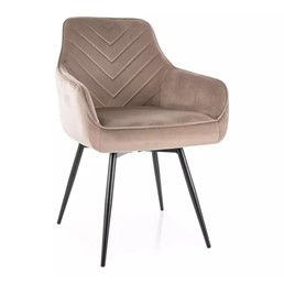 Krzesło SERVIO Velvet Ciemny Beżowy/Czarny Mat