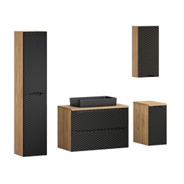 Zestaw Meblowy SLIM 90cm Dąb Olejowany/Czarny Mat