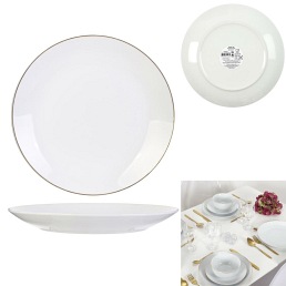 Talerz PEARL GOLD 27cm biały