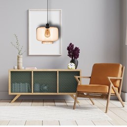 Lampa Wisząca MARIDEI 1A Czarny/Brązowy