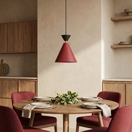 Lampa Wisząca KLEVER 1 Burgundowy/Czarny