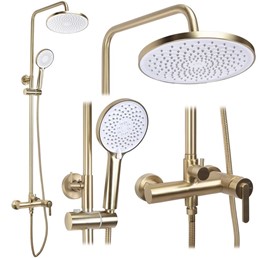 Zestaw Natryskowy ONTARIO Złoty Szczotkowany