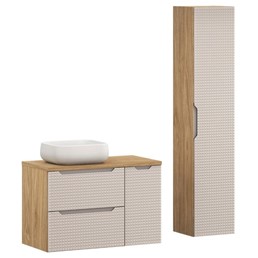 Zestaw Meblowy NIKA 90cm Beż/Dąb Olejowany