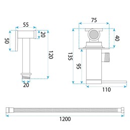 Bateria Bidetowa FOSS CLIF Złoty Szczotkowana