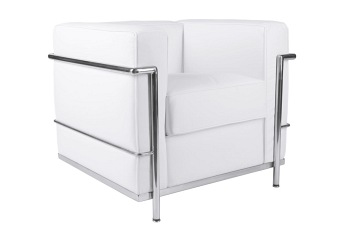 Fotel Kubik 68x75x67 Biała Skóra