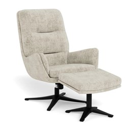Fotel SUTON z Podnóżkiem Beżowy