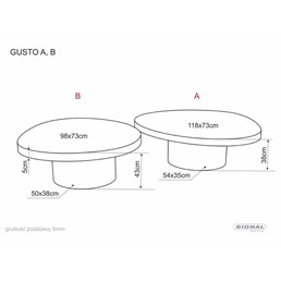 Ława GUSTO B 98x73cm Brąz Połysk/Miedziany