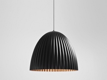 Lampa Wisząca Plissart L 70x60x130 Czarny/Miedziany