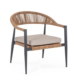 Krzesło Ogrodowe JANDIA Szary/Naturalny