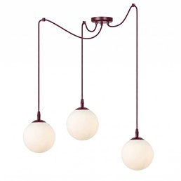 Lampa Wisząca GIGI 3 Burgundowy/Opal