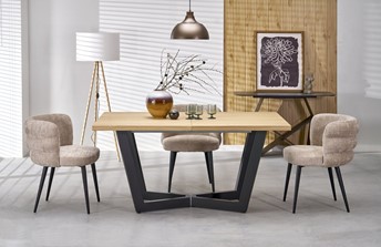 Stół Rozkładany MASSIVE 2 (160-250)x90 cm Dąb Naturalny/Czarny