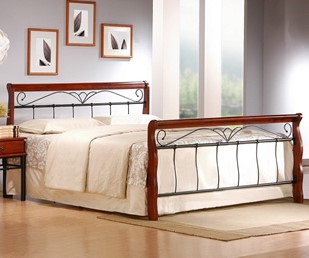 Łóżko VERONICA 160 cm czereśnia ant./czarny