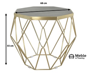 Stolik kawowy GLAMOUR GL1715 fi68 Złoty
