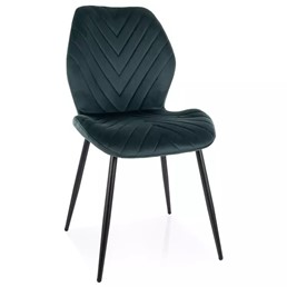 Krzesło MIKE Velvet Zielony/Czarny Mat