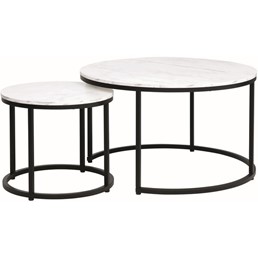 Ława DION fi80/48 Czarny/Biały Efekt Marmuru