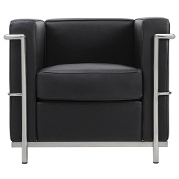 Fotel SOFT LC2 Czarny Skóra Naturalna