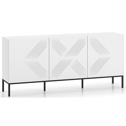 Komoda CLEARING 02 Biały Alpejski/Podstawa Czarny