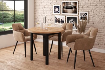 Stół ST24-FX fi80 Dąb Craft Złoty/Czarny