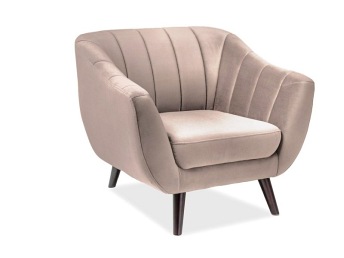 FOTEL ELITE 1 VELVET BEŻOWY BLUVEL 28 / WENGE