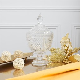 Szklana Bomboniera DIAMOND 31cm Transparentny