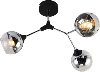 Żyrandol ZARA 3 Chromowany/Czarny