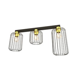 Lampa Sufitowa BARN 3 Czarny/Złoty