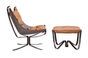 Fotel z Podnóżkiem Arni Low 80x80x92 Pomarańczowy