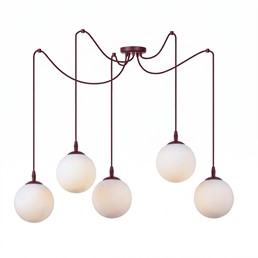 Lampa Wisząca GIGI 5 Burgundowy/Opal