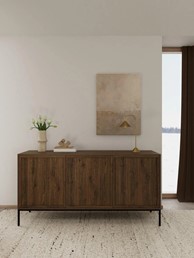 Komoda PALMDALE 158 cm Dąb Dymiony/Czarny