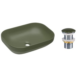 Zestaw Umywalkowy z Korkiem Click-Clack NELI Zielony Mat