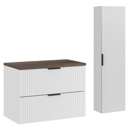 Zestaw Meblowy 80cm Biały Mat/Dąb Santa Fe Vintage