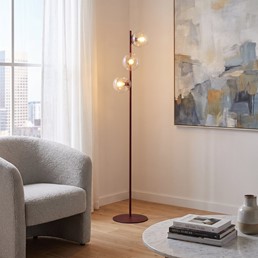 Lampa Podłogowa MAGNUS LP3 Burgundowy/Transparentny