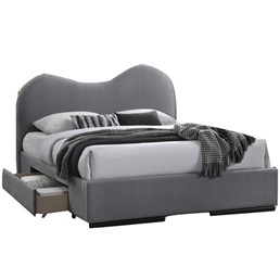 Łóżko AMBER VELVET z Szufladami 160x200 cm Popiel