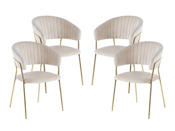 Zestaw 4x Krzesło Velvet K4-FX Beżowy