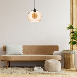 Lampa Wisząca LISIA 1L Czarny/Brązowy