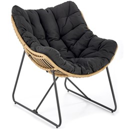 Fotel Wypoczynkowy WHISPER Czarny/Naturalny