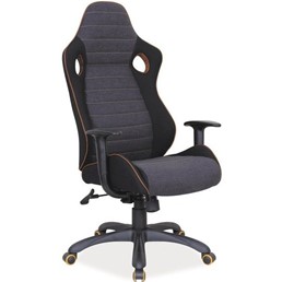 Fotel Gamingowy Q-229 Czarny/Szary Regulowane Podłokietniki