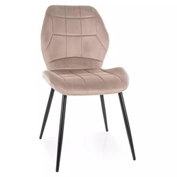 Krzesło JAKE Velvet Ciemny Beżowy/Czarny Mat