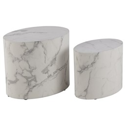 Zestaw Stolików Kawowych MICE Biały Marmur