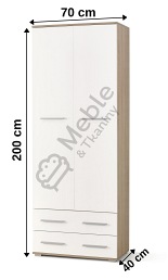 Regał LIMA REG2 Dąb Sonoma/Biały