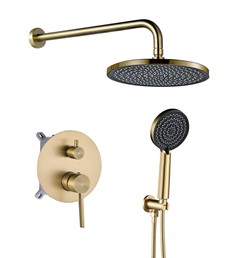 Zestaw Natryskowy Podtynkowy FOSTER + BOX Złoty Szczotkowany