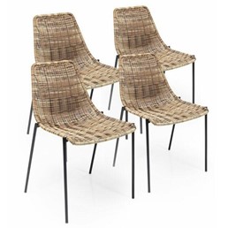 Zestaw 4 Krzeseł TANSANIA Beżowy
