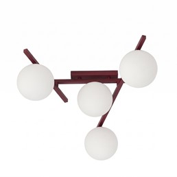 Lampa Sufitowa SMART 4 Burgundowy/Opal