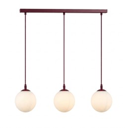 Lampa Wisząca COSMO 3 Burgundowy/Opal