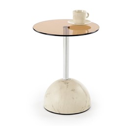 Ława ARIANA fi40 Beżowy Marmur/Brązowy